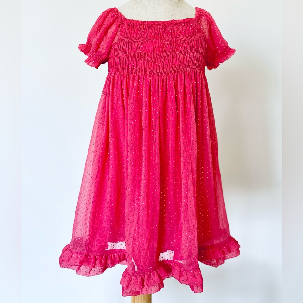 Bright Pink Smocked Dress